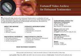 Testimonies on Jasenovac of Jewish survivors in Fortunoff Video Archive for Holocaust Testimonies of Yale University